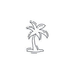 Palm tree line icon. Palm tree thin line icon.
