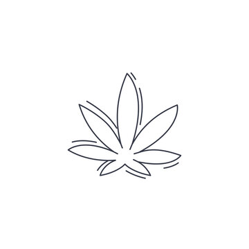 leaf of marijuana line icon. marijuana leaf thin line icon.