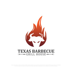 texas barbecue logo design vector,food and beverages logo icon vector illustration, best for for restaurant logo template