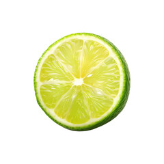 Half lime on transparent background. Generative ai design png concept.