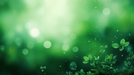 Fototapeta premium Sunny bokeh abstract green nature background, Blur park with bokeh light , nature, garden, spring and summer season.