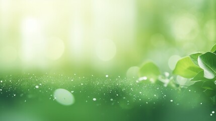 Fototapeta premium Sunny bokeh abstract green nature background, Blur park with bokeh light , nature, garden, spring and summer season.