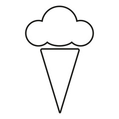 Icon with the image of ice cream, in the form of a cone and a scoop of ice cream on a white background