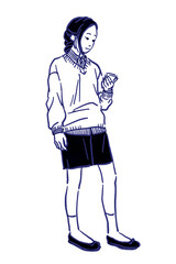 Girl looking at her phone