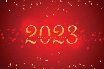 2023 new year luxury poster design with bokeh effect