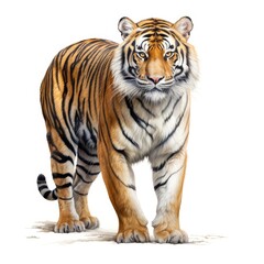 Obraz premium Siberian Tiger isolated on white background. AI generated Image