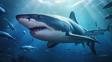 Obraz premium Great white shark, AI generated Image