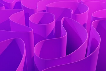 Pink abstract background in minimalist style concept of curved sheets of paper, background for advertising. 3D rendering