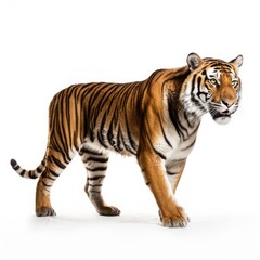 Fototapeta premium Siberian Tiger isolated on white background. AI generated Image