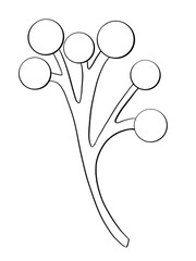 contour line illustration simple pattern element icon design berry on branch botany minimalism cartoon