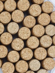 Fondo de tapones de corcho natural , para textura y con patr&oacute;n de redondas en su color natural