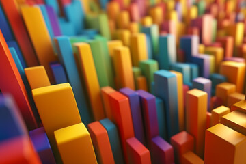 Obraz premium bright and multicolour boxes and shapes for wallpaper