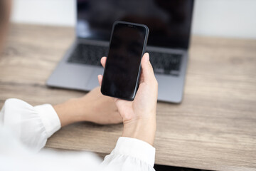 close up of a person using a mobile phone
