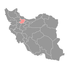 Fototapeta premium Qazvin province map, administrative division of Iran. Vector illustration.