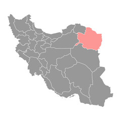 Razavi Khorasan province map, administrative division of Iran. Vector illustration.