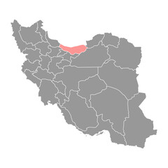 Mazandaran province map, administrative division of Iran. Vector illustration.