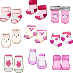 toddler socks set cartoon. fashion kid, boy wear, kids clothes toddler socks sign. isolated symbol vector illustration