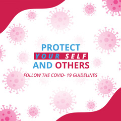 protect your self covid-19 new post or banner design with pattern