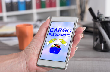 Shipment insurance concept on a smartphone