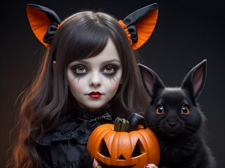 Happy Halloween, Halloween Amazing Girl, Scary Background 