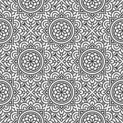 Ethnic Floral Seamless Pattern With Mandalas