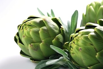 Fototapeta premium Artichokes photo realistic illustration - Generative AI.