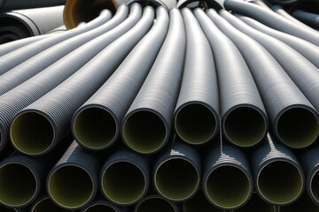 HDPE Corrugated Pipe, 
HDPE Pipes Manufacturers, HDPE DWC Yellow pipes, Drainage Corrugated Pipe, Polyethylene Plastic Pipe