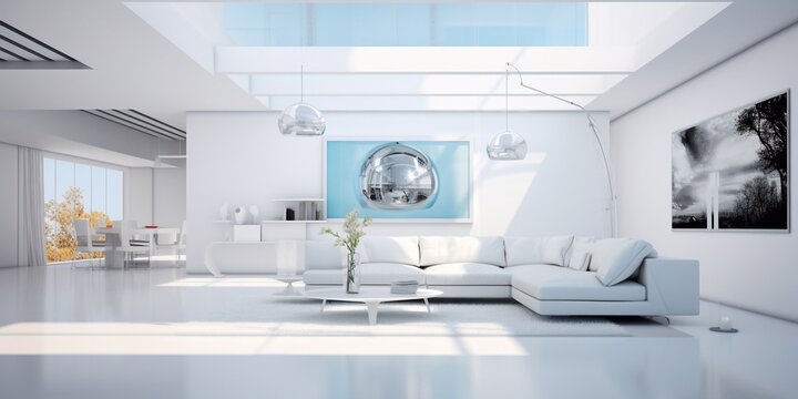 Hygge white interiors. Modern style