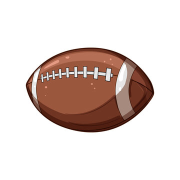 play american football ball cartoon. touchdown lace, leather brown, footbal stadium play american football ball sign. isolated symbol vector illustration