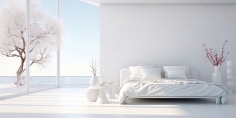 Hygge white interiors. Modern style