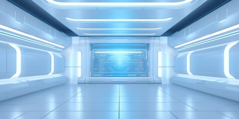 futuristic interior white sci fi