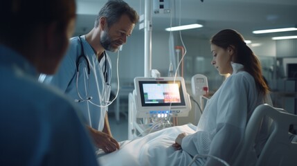 Obraz premium Doctor and nurses prepare the patient for intervention in the operating room