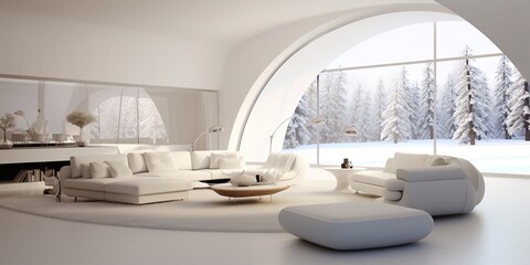 Fototapeta na wymiar Hygge white interiors. Modern style