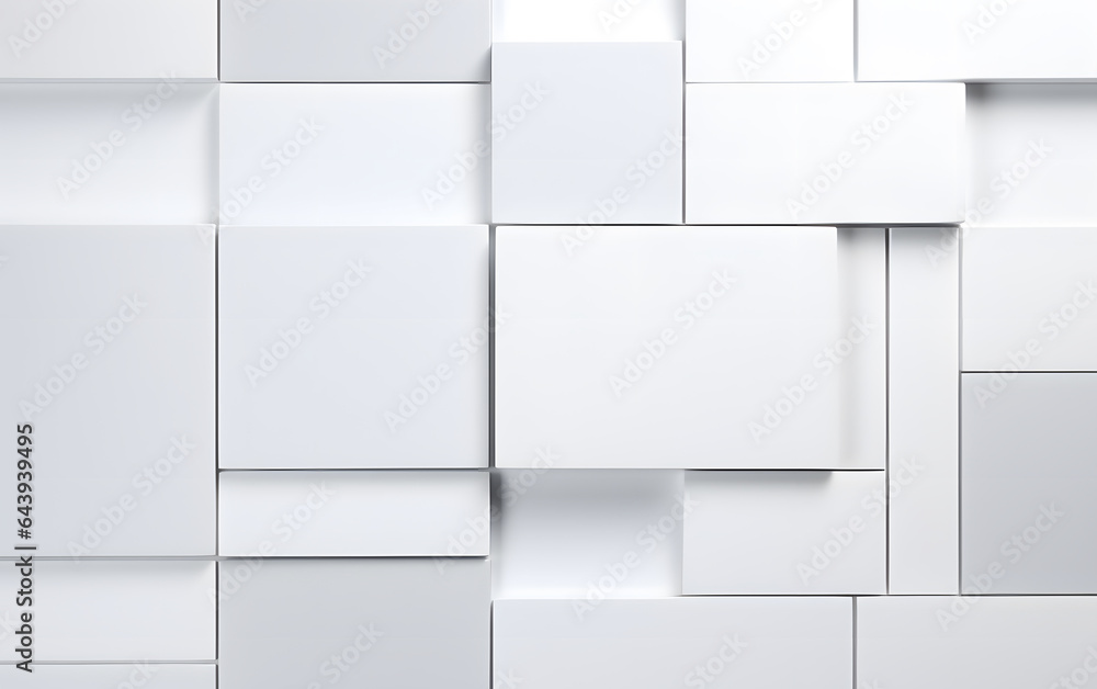 Poster abstract 3d modern square background. white and grey geometric pattern texture
