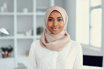 muslim businesswoman in an office