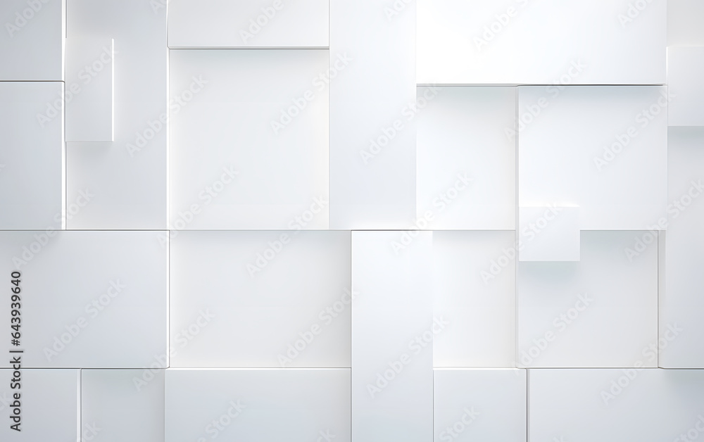Poster abstract 3d modern square background. white and grey geometric pattern texture