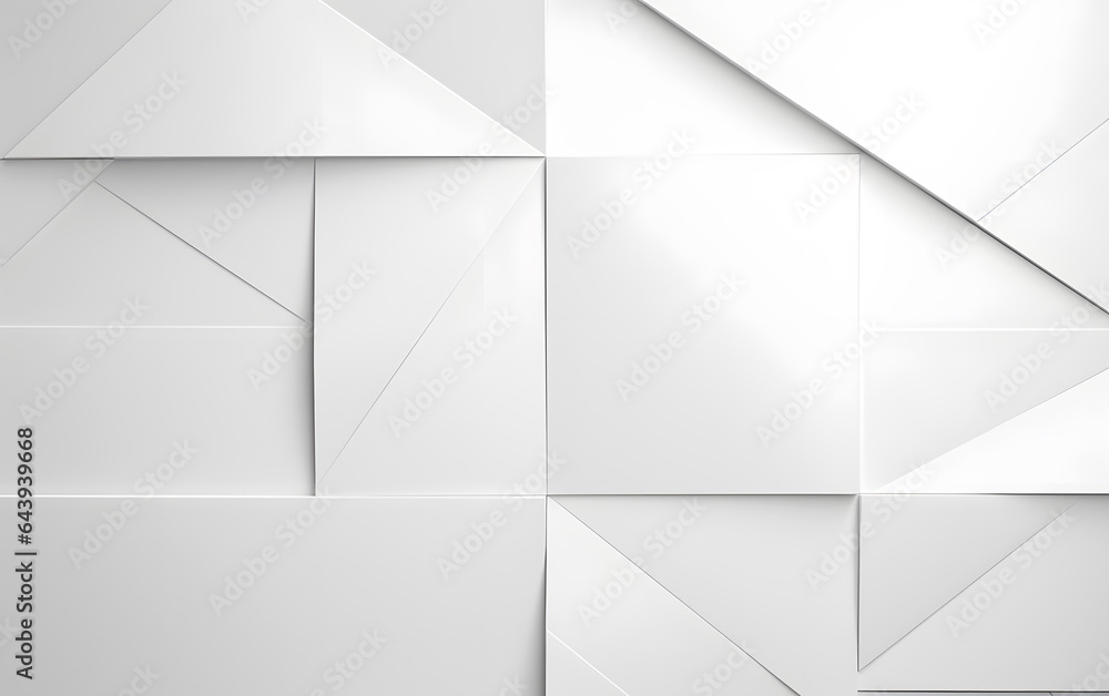 Poster Abstract 3d modern square background. White and grey geometric pattern texture