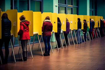people voting at polling station