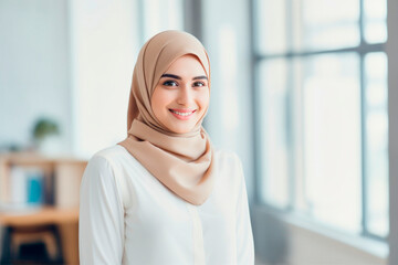 muslim businesswoman in an office - 643939661