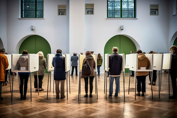 people voting at polling station - 643939663