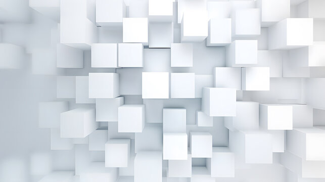 Abstract 3d modern square background. White and grey geometric pattern texture © Zenzeta