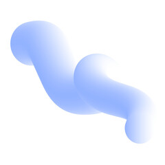 Fototapeta premium 3D Gradient Squiggly Line Shape