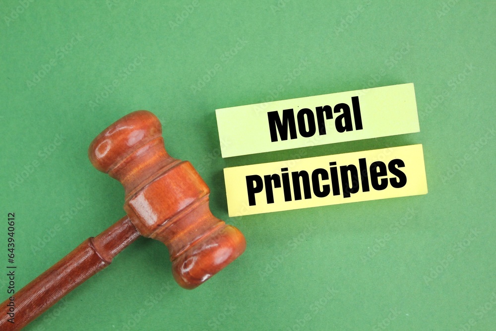 Poster hammer the judge with the words moral principles. one's moral concept. the concept of responsibility
