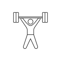 Weight lifting icon line style isolated on white background. Vector illustration
