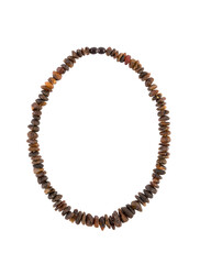 Amber necklace isolated on white background with clipping path