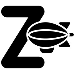 Letter Z alphabet with zeppelin vector icon © lukpedclub