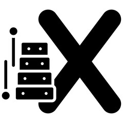 Letter X alphabet with xylophone vector icon