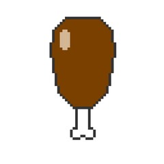Grilled chicken thighs design pixel art