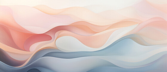 Abstrakcyjne tło w pastelowe fale - obraz na płótnie. Kolory niebieski i różowy - wzorki