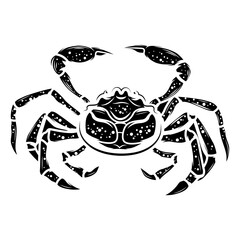 sea crab silhouette isolated on white background